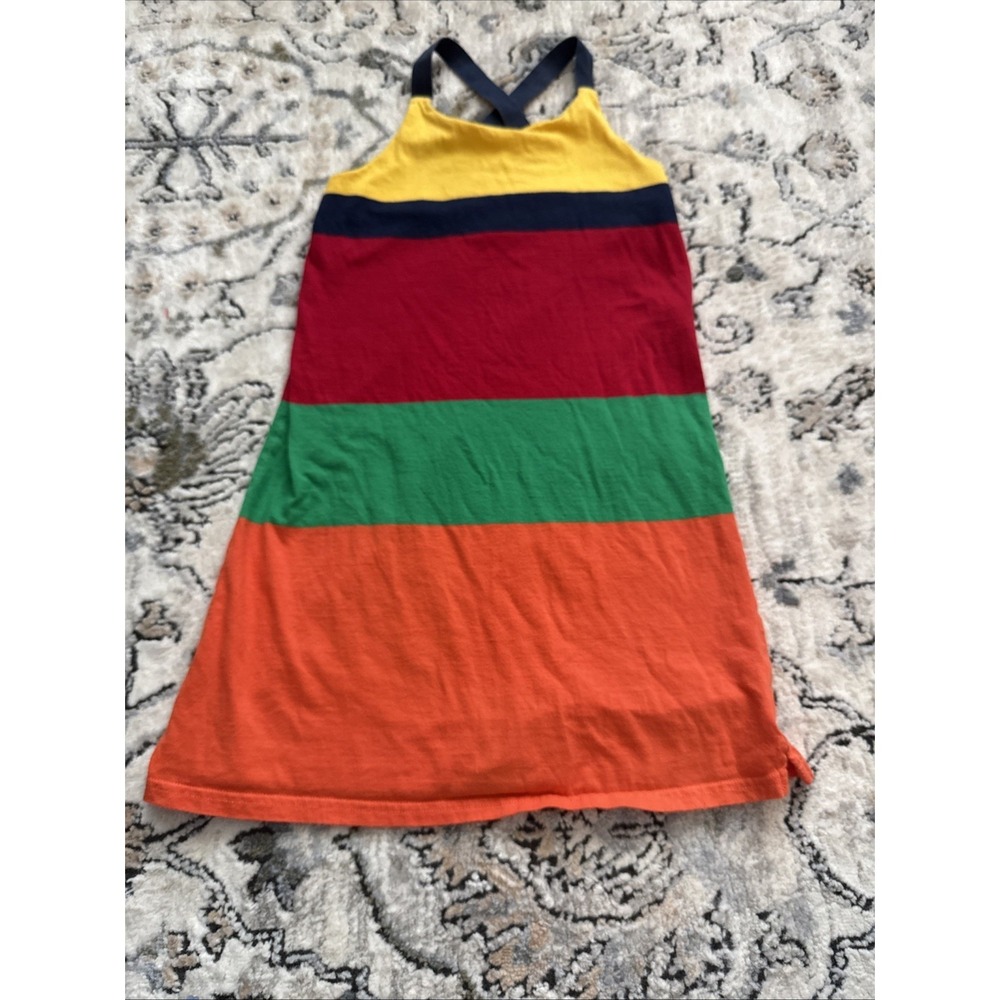 Vintage American Living Girls Size 6X Classic Colorblock Sundress Crossback 90s